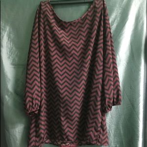 Chevron print 2 way blouse
